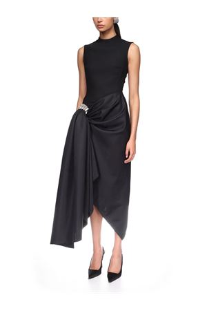 Abito midi in lana sartoriale nera DAVID KOMA | AW25DK67DBLACKSILVER